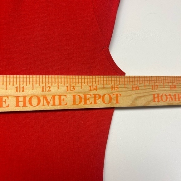 French Connection Red Short Sleeves lace font back neck Midi Dress Size 10 - Picture 8 of 8